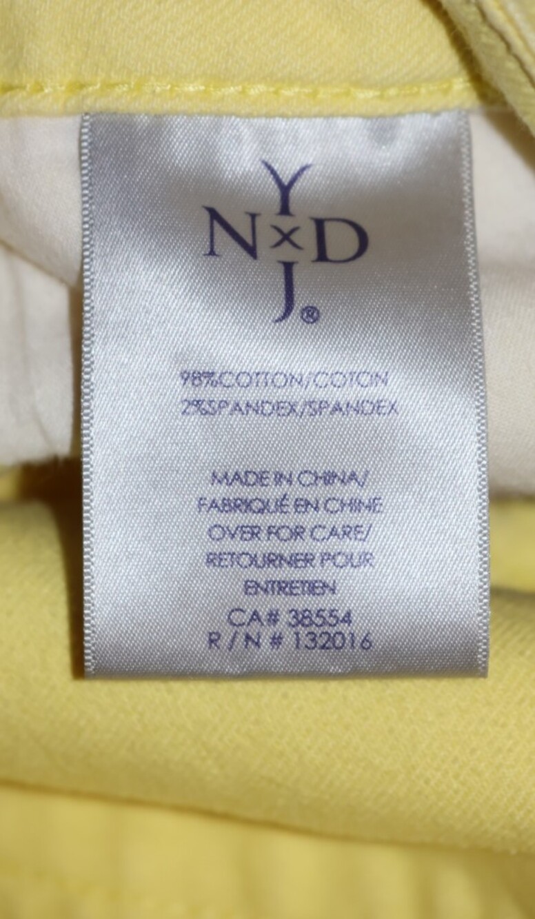NYDJ (Not Your Daughter's Jeans) Pastel Yellow Alisha Fitted Ankle Jeans. - Picture 13 of 14